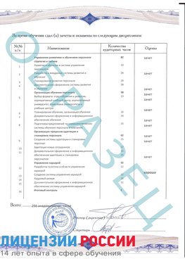 Образец приложение к диплому (страница 2) Донецк Профессиональная переподготовка сотрудников 